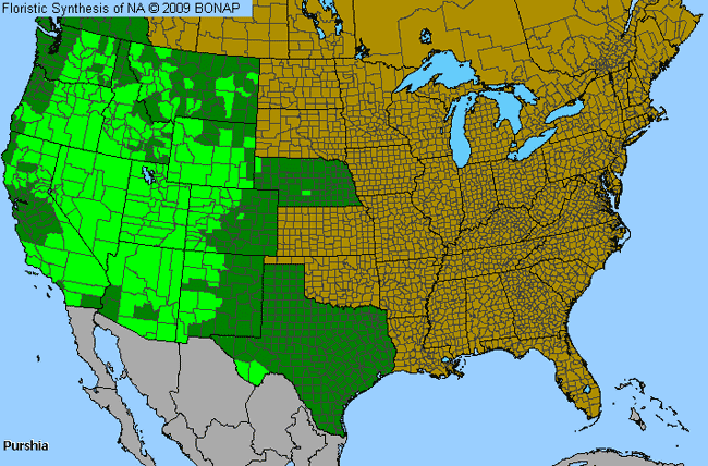 Allergies By County Map For Bitterbrush, Cliff-Rose