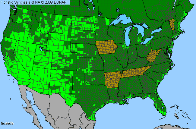 Allergies By County Map For Seepweed