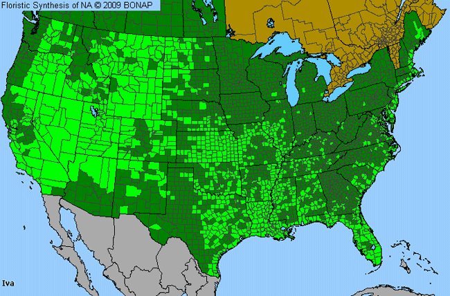 Allergies By County Map For Marsh-Elder