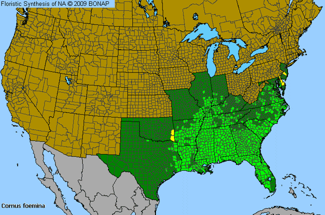 Allergies By County Map For Stiff Dogwood