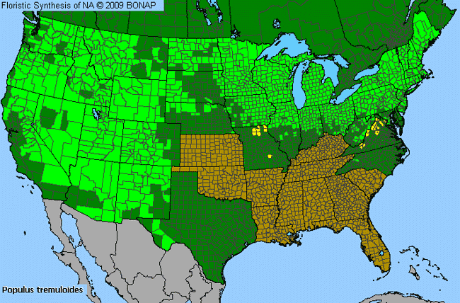Allergies By County Map For Quaking Aspen